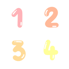 [LINE絵文字] Cute pastel number lettersの画像