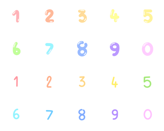 [LINE絵文字]Cute pastel number lettersの画像一覧