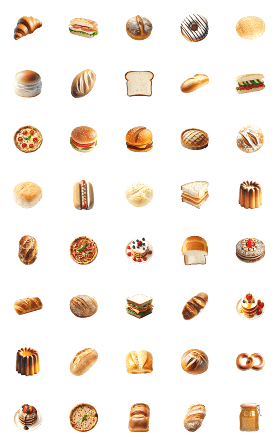 [LINE絵文字]パン  絵文字2の画像一覧