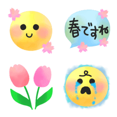 [LINE絵文字] ニコちゃん♥春のあいさつ絵文字の画像