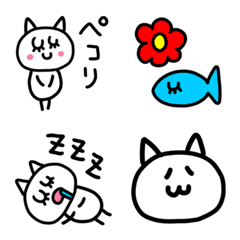 [LINE絵文字] riekimの白ネコ絵文字の画像