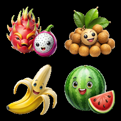 [LINE絵文字] Delicious Mixed Fruit (Emoji) Dukdikの画像