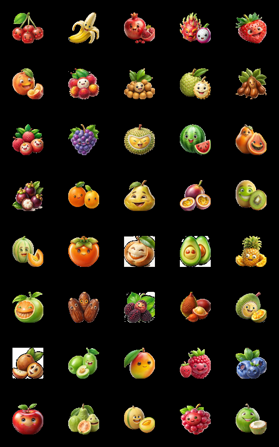 [LINE絵文字]Delicious Mixed Fruit (Emoji) Dukdikの画像一覧