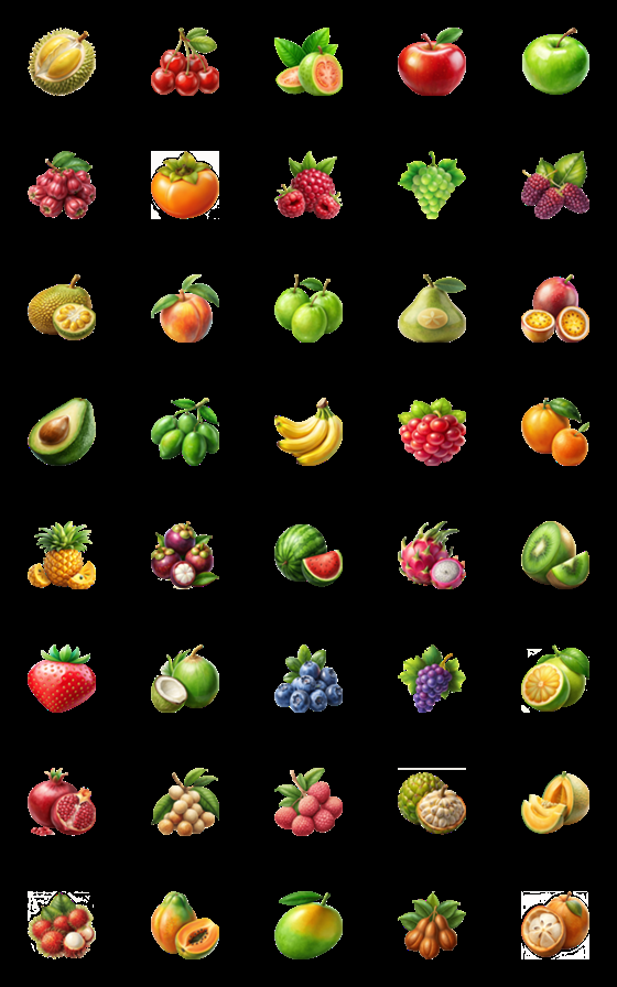 [LINE絵文字]Delicious Mixed Fruit (Emoji) Dukdik 2の画像一覧