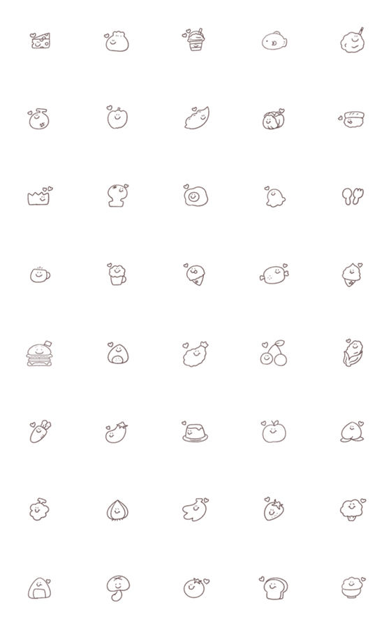 [LINE絵文字]○ゆるーいたべもの○の画像一覧