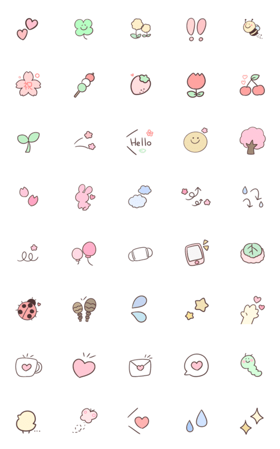 [LINE絵文字]◎ゆる春絵文字◎の画像一覧