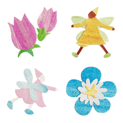 [LINE絵文字] 春の花と妖精の庭の画像