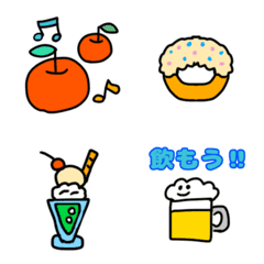 [LINE絵文字] レトロ調手書き風絵文字☆ブレイクタイム編の画像