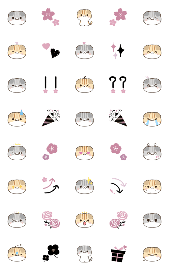 [LINE絵文字]かわいい猫♦スコティッシュフォールドの画像一覧