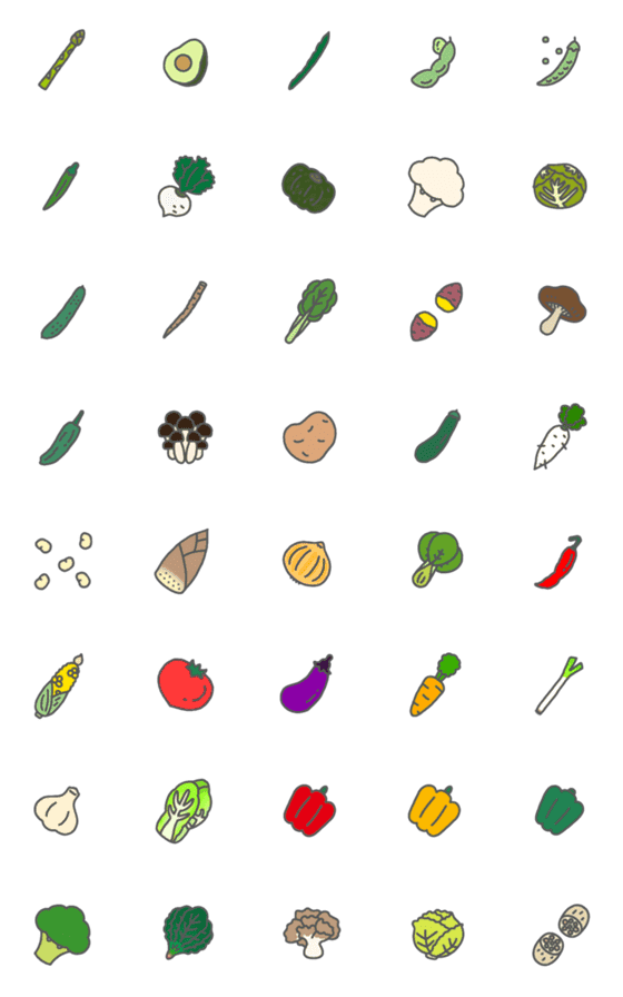 [LINE絵文字]野菜！の画像一覧