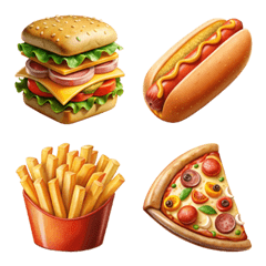 [LINE絵文字] Fast Food Collection (Emoji) Dukdikの画像