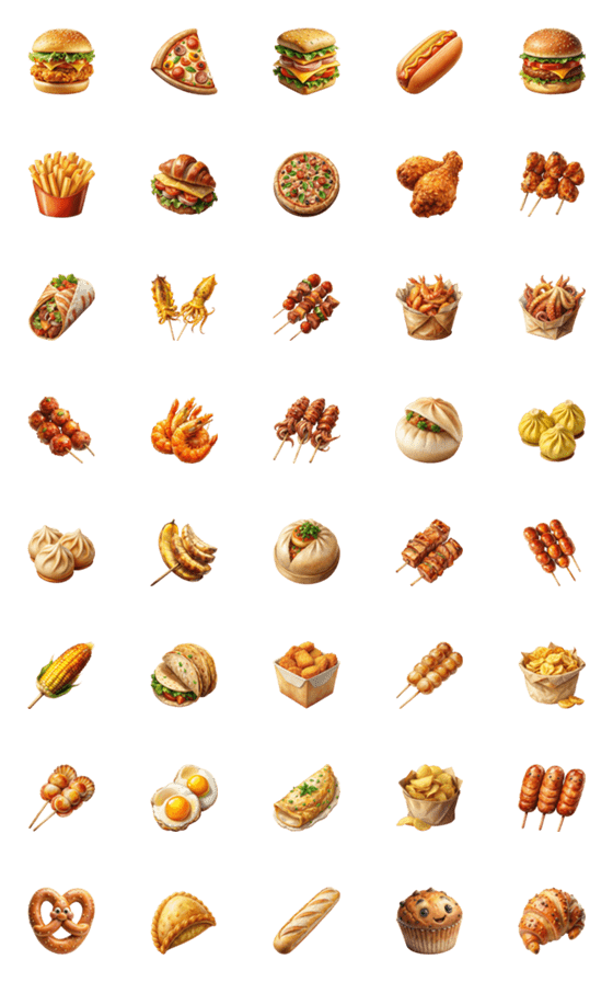 [LINE絵文字]Fast Food Collection (Emoji) Dukdikの画像一覧