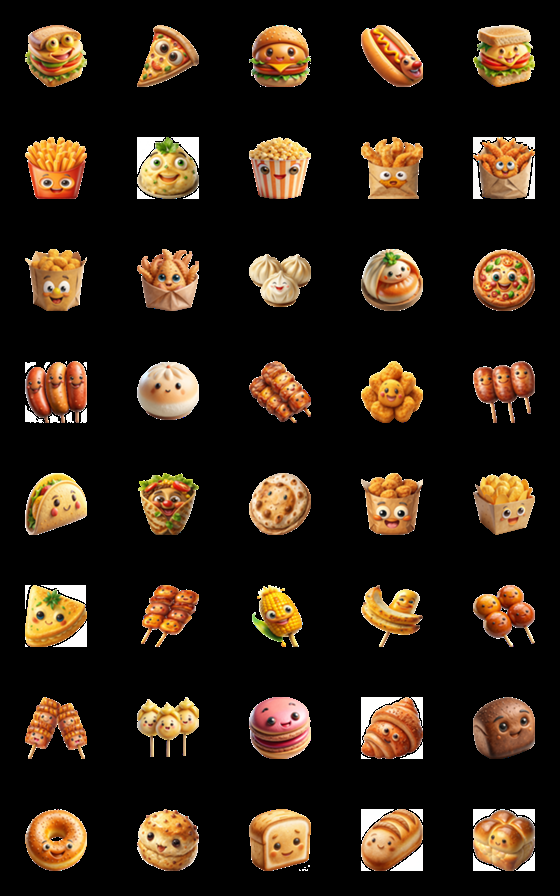[LINE絵文字]Fast Food Collection (Emoji) Dukdik 2の画像一覧