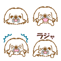 [LINE絵文字] 白ペキニーズ絵文字-toYvu-の画像