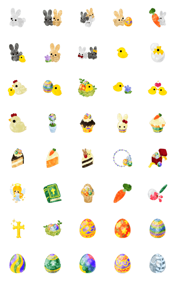[LINE絵文字]Happy Easter Emoji 2024の画像一覧
