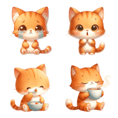 [LINE絵文字] Cookie, the orange catの画像