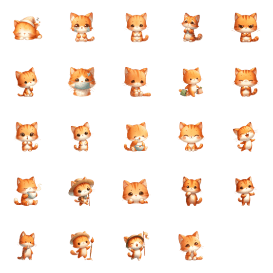 [LINE絵文字]Cookie, the orange catの画像一覧