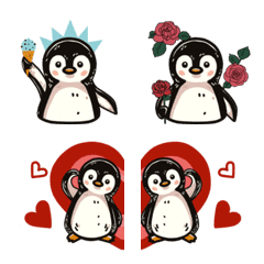 [LINE絵文字] Blank faced penguin emojiの画像