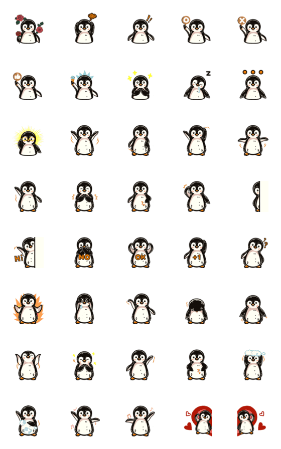 [LINE絵文字]Blank faced penguin emojiの画像一覧