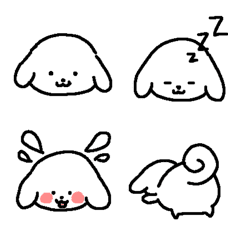 [LINE絵文字] 白い犬（マルチーズ）まちこの絵文字の画像