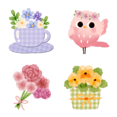 [LINE絵文字] ♡小鳥とお花♡spring gardenの画像