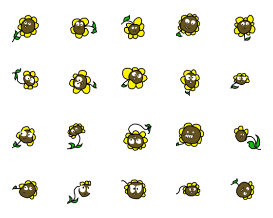 [LINE絵文字]Sun Flower with his teethの画像一覧