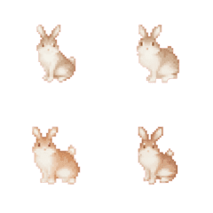 うさぎのドット絵の絵文字 5の絵文字メイン画像