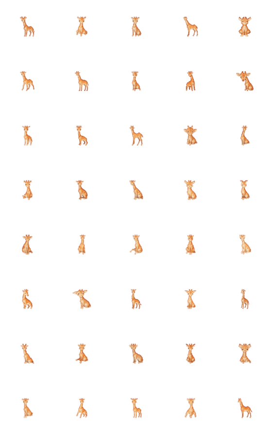 [LINE絵文字]キリンのドット絵の絵文字2の画像一覧