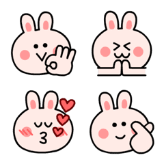 [LINE絵文字] Pink Love Rabbit *Polite Emoji*の画像