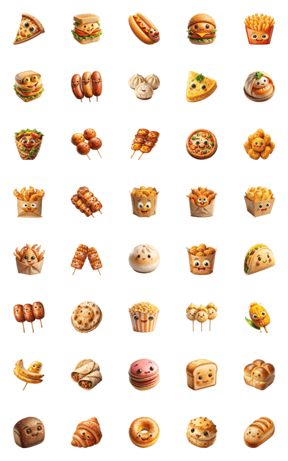 [LINE絵文字]Fast Food Collection (Emoji) 2の画像一覧