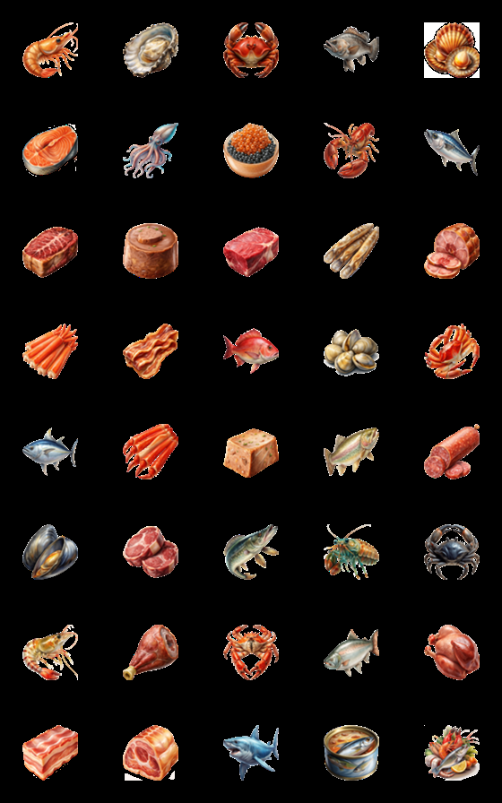 [LINE絵文字]Fresh Food Collection (Emoji) Dukdikの画像一覧