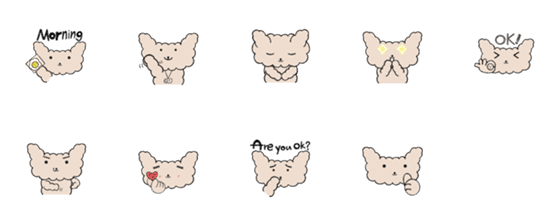 [LINE絵文字]Milk Tea Dog (With good manners)の画像一覧