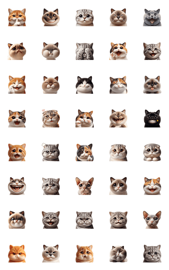 [LINE絵文字]expressions of catsの画像一覧