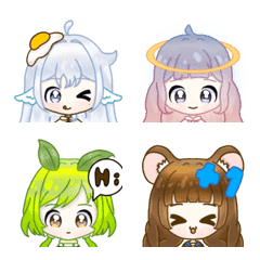 [LINE絵文字] fruit ice cream characters emojiの画像