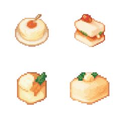 [LINE絵文字] 食べ物のドット絵の絵文字2の画像