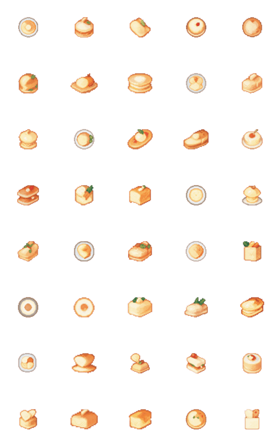 [LINE絵文字]食べ物のドット絵の絵文字2の画像一覧