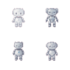 [LINE絵文字] ロボットのドット絵の絵文字4の画像