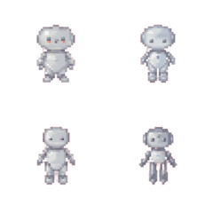 [LINE絵文字] ロボットのドット絵の絵文字3の画像