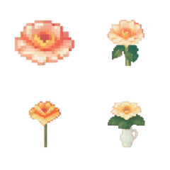 [LINE絵文字] 花のドット絵の絵文字2の画像