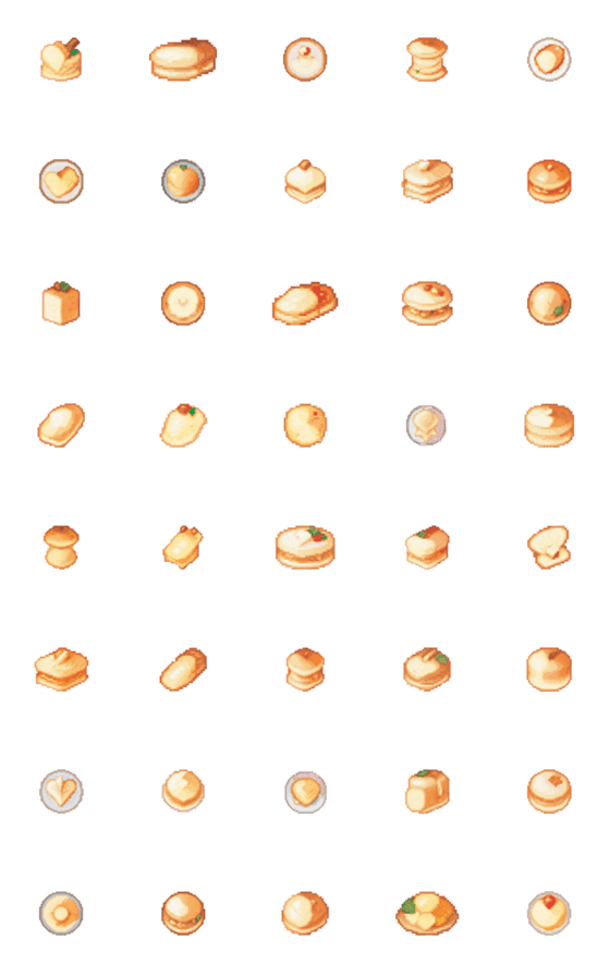 [LINE絵文字]食べ物のドット絵の絵文字3の画像一覧