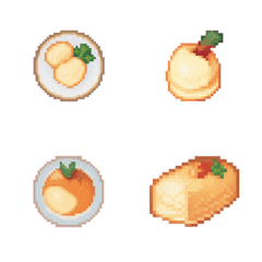 [LINE絵文字] 食べ物のドット絵の絵文字4の画像