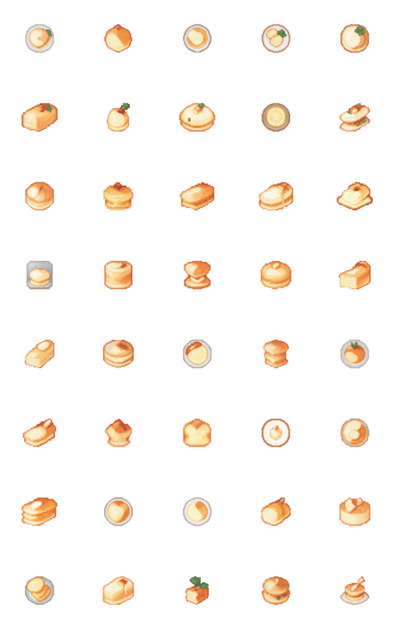 [LINE絵文字]食べ物のドット絵の絵文字4の画像一覧