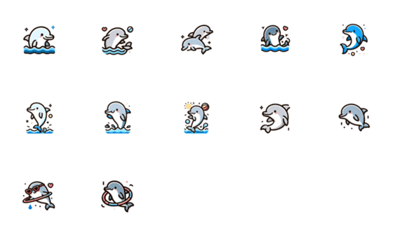 [LINE絵文字]ドルフィンジョイスプラッシュの画像一覧