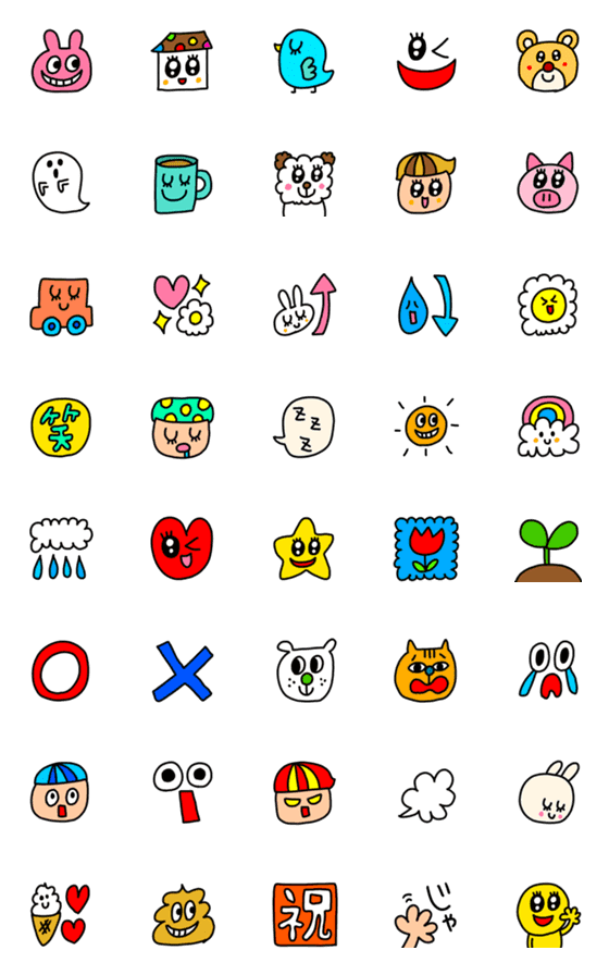 [LINE絵文字]riekimのいろんな絵文字のセット。の画像一覧