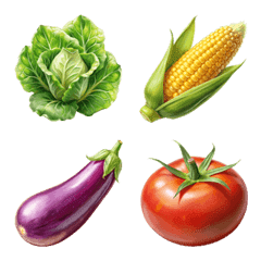 [LINE絵文字] Fresh Vegetable Collection (Emoji)の画像