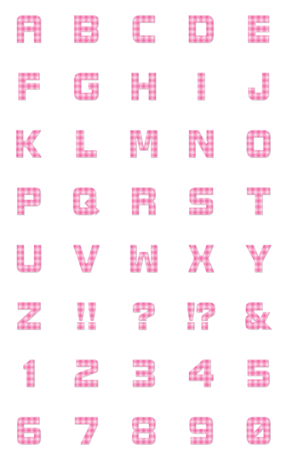 [LINE絵文字]ピンク レトロ柄 アルファベットの画像一覧