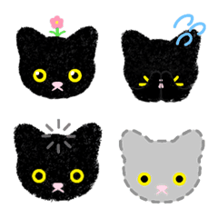 [LINE絵文字] poker face fluffy black cat vol.2の画像