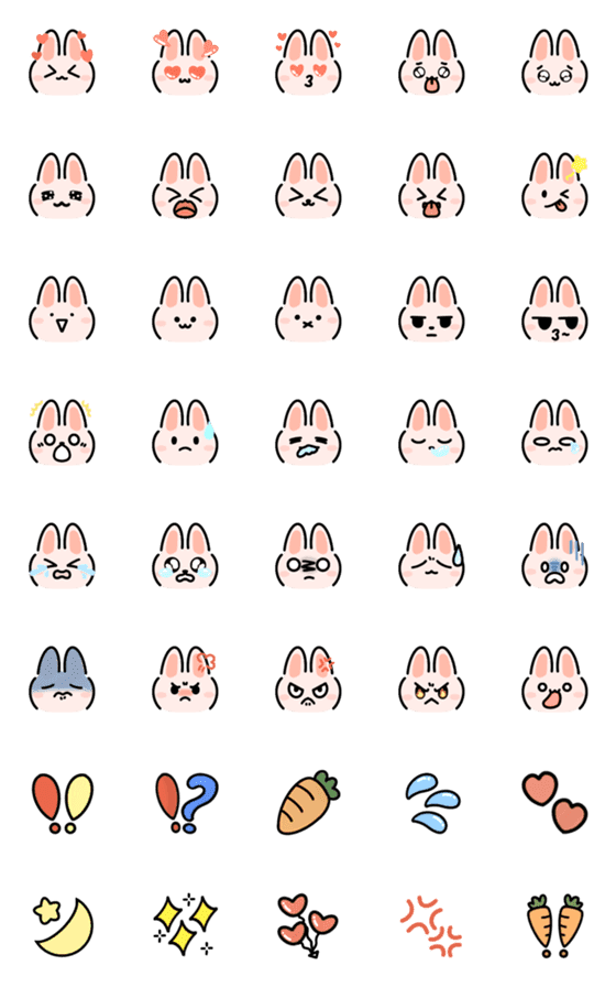 [LINE絵文字]rabbit emotion emojiの画像一覧
