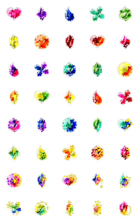[LINE絵文字]Crystal Flower Emojiの画像一覧