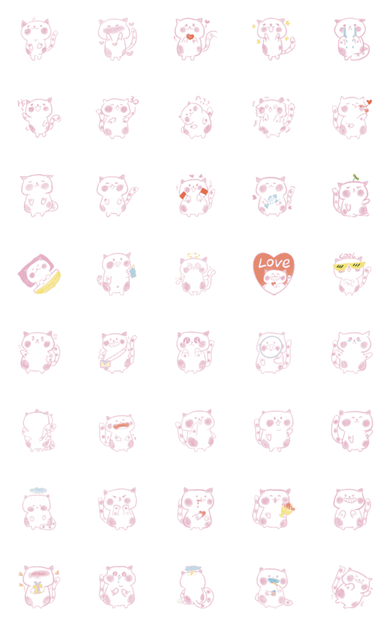 [LINE絵文字]sweet pink catの画像一覧